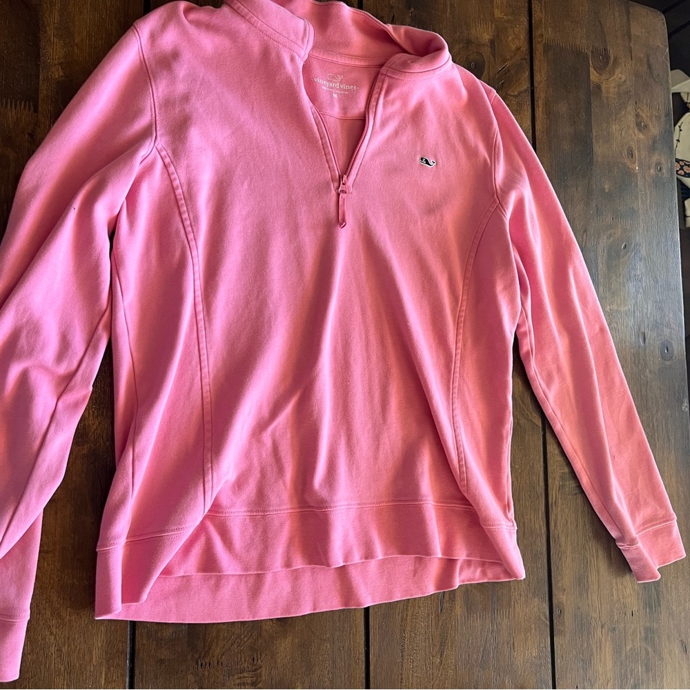 vineyard vines pink quarter zip